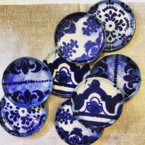 Platos de pan azulejo portugués