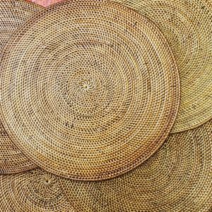 Individuales redondos rattan