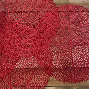 Individuales hoja coral set 6